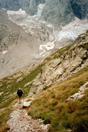 Gitte p vej ned ved Glacier des Oulettes